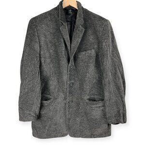 Claiborne Men’s Blazer Jacket 40R Gray Textured 3-Button Sport Coat Classic